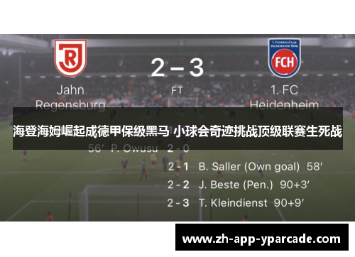 海登海姆崛起成德甲保级黑马 小球会奇迹挑战顶级联赛生死战